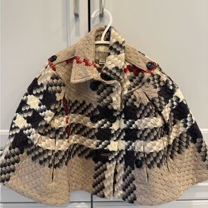 Burberry Textured Knit Jacket in Beige and Black